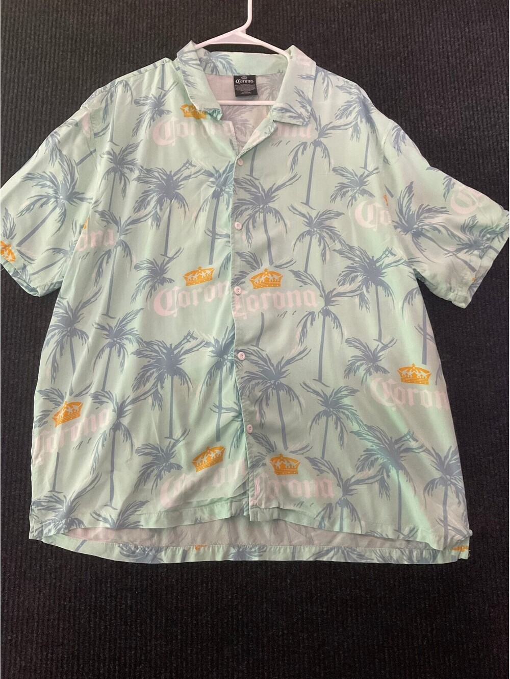 Corona Men's XL Button-Up Shirt with Palm Trees Print